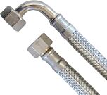 Flexibele slang 1" - 100 cm  RVS omvlochten haaks