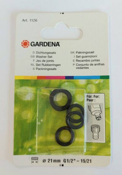 GARDENA Set rubberringen Ø21mm (G1/2") 