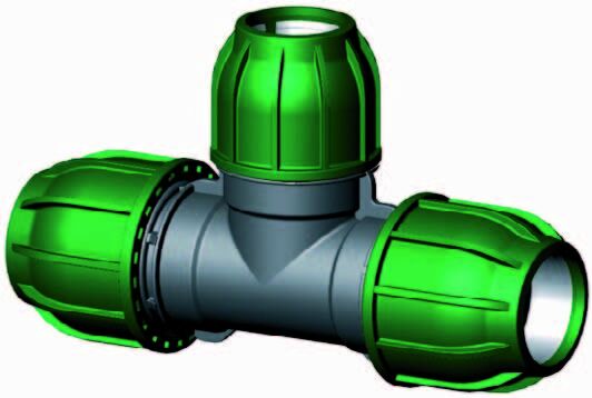 Verloop T-stuk 32x25x32 mm Pe