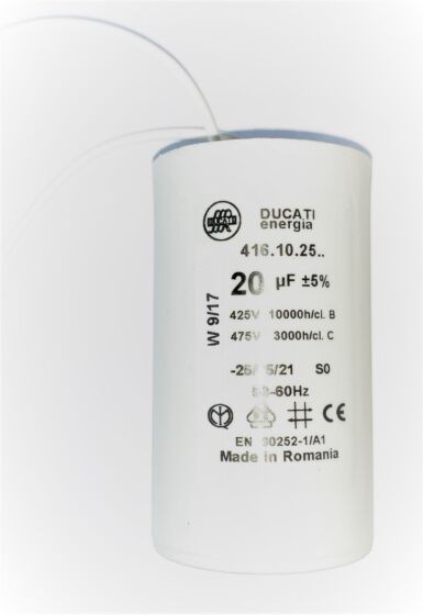 Condensator 20 uF met draadjes