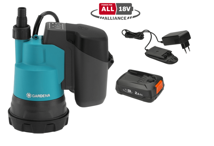 GARDENA Accu Dompelpomp 2000/2 Schoon water, 18V P4A set