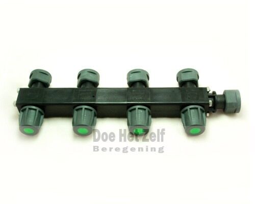 Groepenverdeler type LEV met aansluitkoppelingen en afsluiters