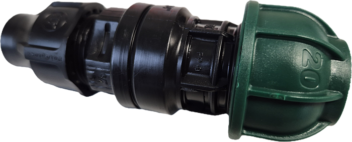 Overgangskoppeling PE 20mm naar druppelslang