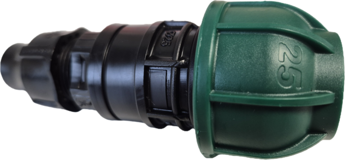 Overgangskoppeling PE 25mm naar druppelslang