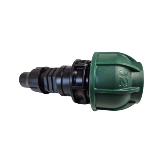 Overgangskoppeling PE 32mm naar druppelslang