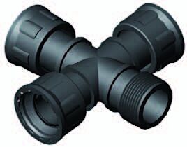 Manifold Kruisstuk 3x binnendraad x 1x buitendraad